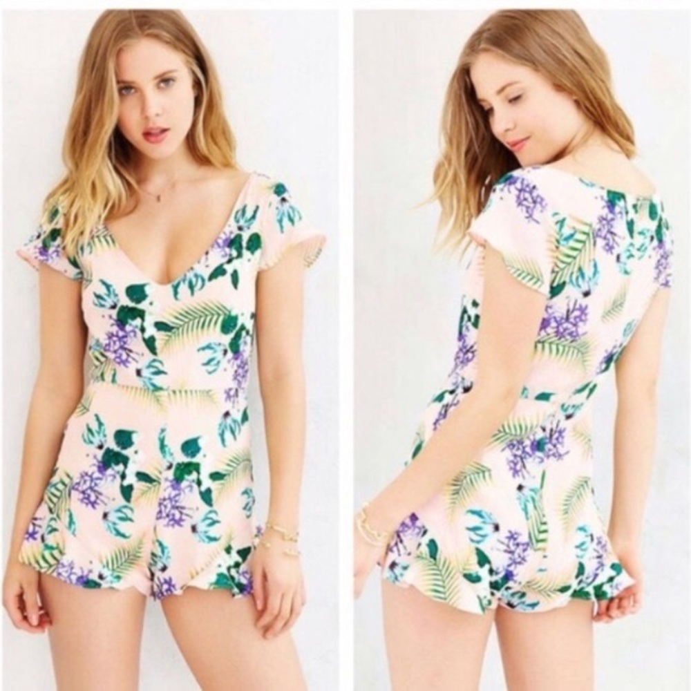 For Love and Lemons Bright Floral Romper
